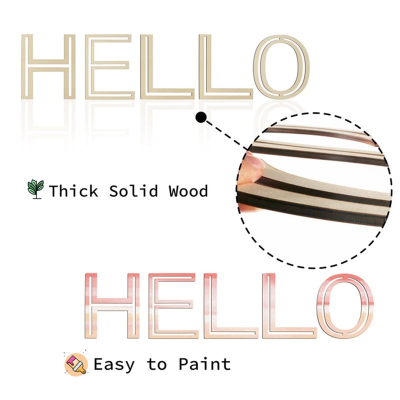 She Love Wooden Letters 12 Inch,1/5 Inch Thick Large Wood Letter A Cutouts Unfinished Wooden Alphabet Letters for Wall Decor Crafts DIY Painting Birthday Party Nursery Holiday Big Home Decorations - Image 2