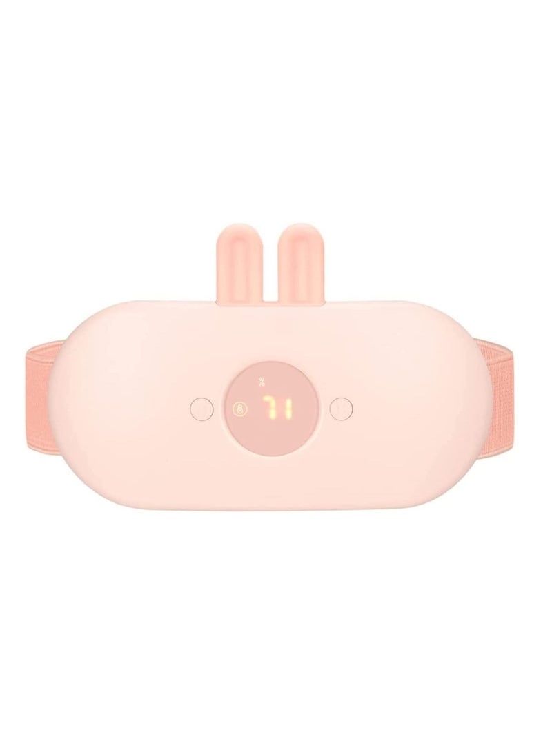 Portable Heating Pad, Electric USB Pads for Cramps Cordless Heated Waist Belt with 3 Heat Levels 5 Vibration Massage Modes, Belly and Back Menstrual Design Period Women (Pink) - Image 1