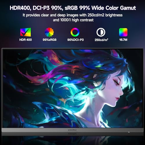 KOORUI 24 Inch 240Hz Gaming Monitor, FHD 1080P Fast IPS Computer Monitor,1 ms, Adaptive Sync, HDR400, 99% sRGB, Low Blue Light Eye Care, HDMI 2.0 / DP 1.4, VESA, Tilt, for PC, PS5, Xbox, G2511X - Image 4