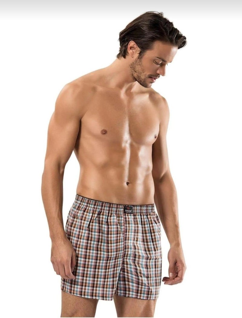 Erdem 1440 Men's Patterned Poplin Boxer 12 Pieces  - Image 3