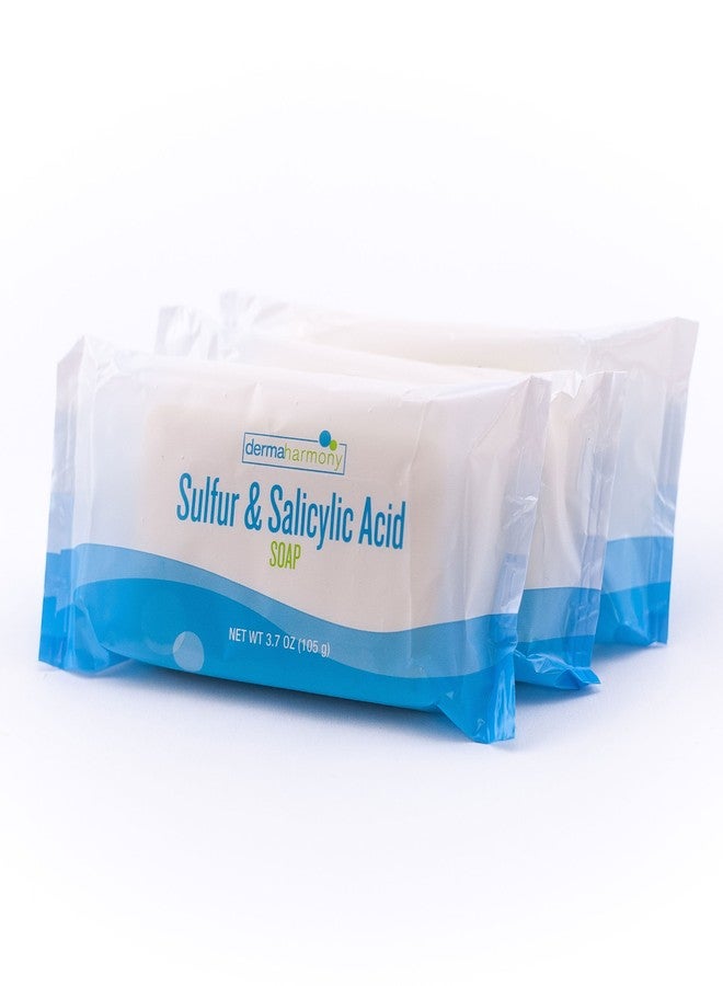 Dermaharmony Sulfur and Salicylic Acid Bar Soap 3.7 oz - (Made in the USA) (3 Bars) - Image 1