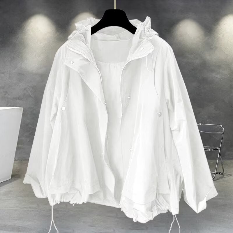 2023 Casual Hooded Two-Piece Jacket Unisex White - Image 1