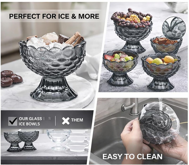 WRINGO 200 ML Ice Cream Glasses Cups Dishes for Desserts, Milkshake,Fruit and Pudding Glass Serving Bowls, Perfect for Home, Restaurants and Parties Dishwasher Safe (Set of 6) (WA-11) - Image 5