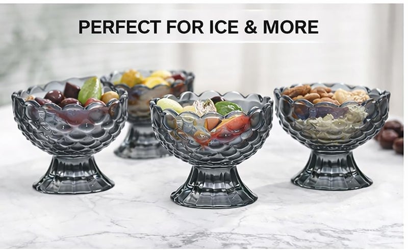 WRINGO 200 ML Ice Cream Glasses Cups Dishes for Desserts, Milkshake,Fruit and Pudding Glass Serving Bowls, Perfect for Home, Restaurants and Parties Dishwasher Safe (Set of 6) (WA-11) - Image 4