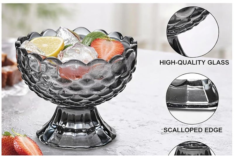 WRINGO 200 ML Ice Cream Glasses Cups Dishes for Desserts, Milkshake,Fruit and Pudding Glass Serving Bowls, Perfect for Home, Restaurants and Parties Dishwasher Safe (Set of 6) (WA-11) - Image 3