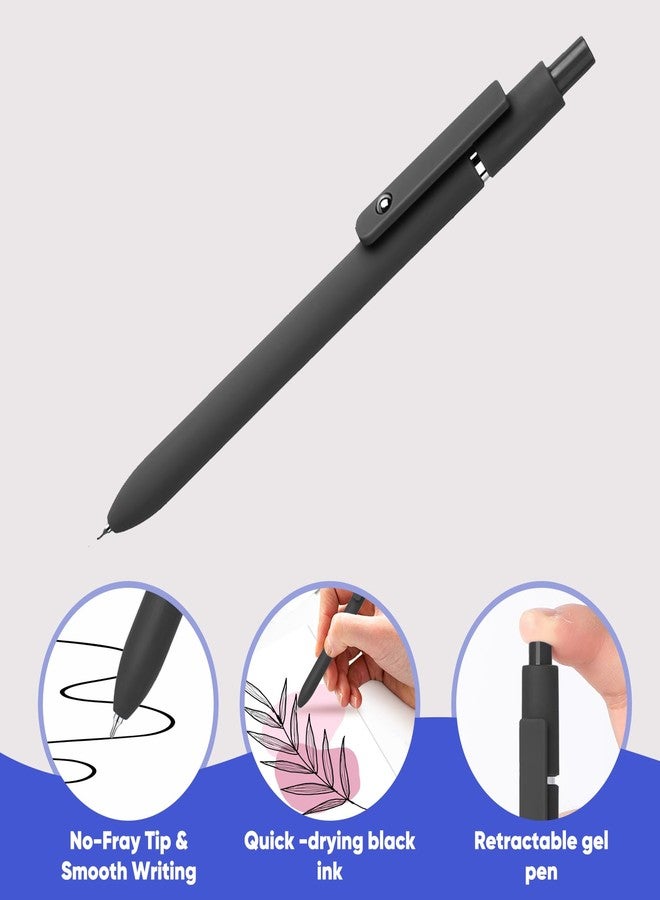 Vanhench Gel Pens, 0.5MM Black Gel Ink Pens Fine Point Smooth Writing Pens, College Essentials Pens for Journaling Note Taking, Birthday Gifts for Women Men (6PCS Black Gray White) - Image 5