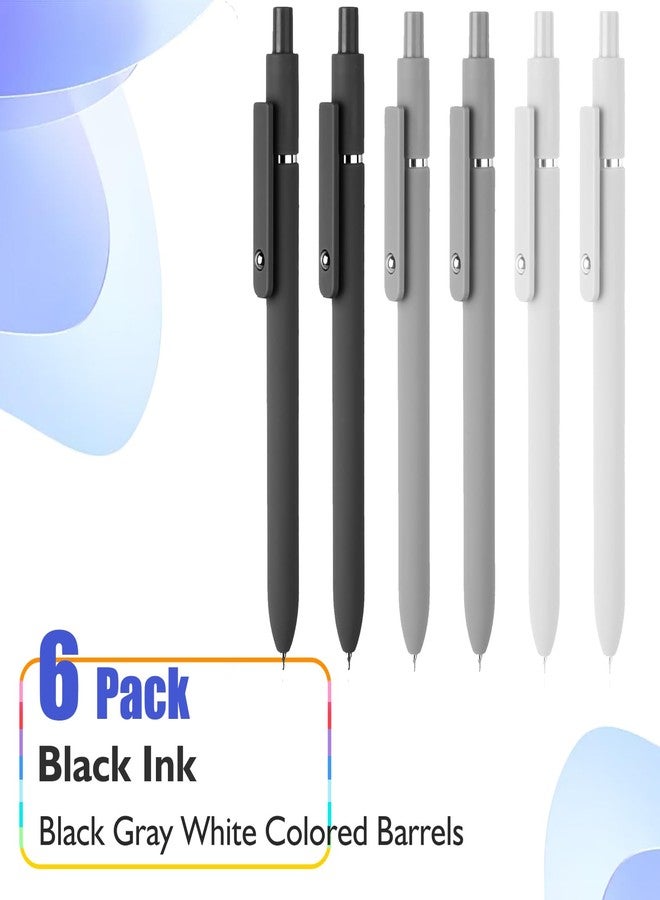 Vanhench Gel Pens, 0.5MM Black Gel Ink Pens Fine Point Smooth Writing Pens, College Essentials Pens for Journaling Note Taking, Birthday Gifts for Women Men (6PCS Black Gray White) - Image 2