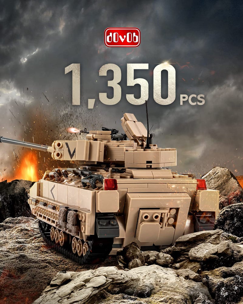 dOvOb Military M2 Bradley Tank Building Set (1350 PCS), Infantry Fighting Vehicle Army Construction Model Toy for Adult or Kid Gift - Image 3