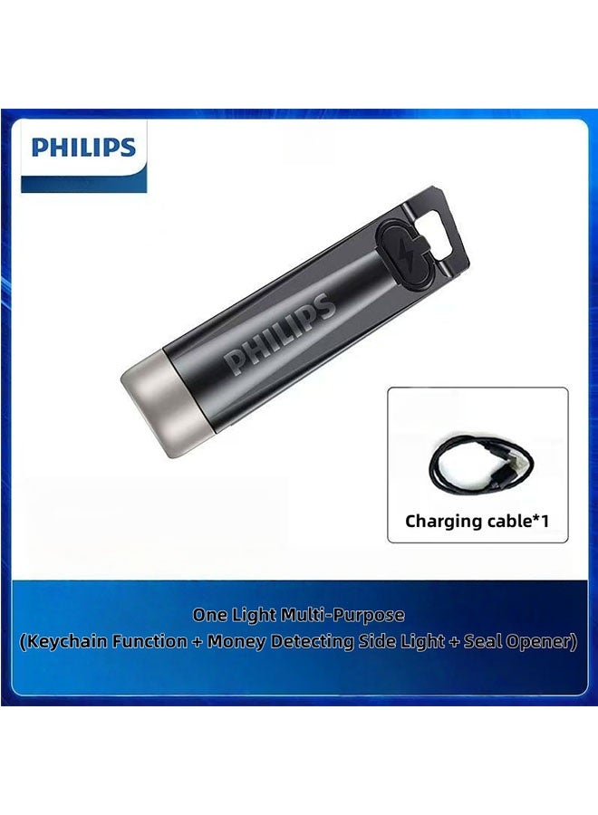 Philips LED Flashlight, Strong Light Mini Keychain, Multi-functional Portable Rechargeable Flashlight for Home and Outdoor Use - Image 2