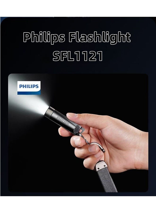 Philips LED Flashlight, Strong Light Mini Keychain, Multi-functional Portable Rechargeable Flashlight for Home and Outdoor Use - Image 5