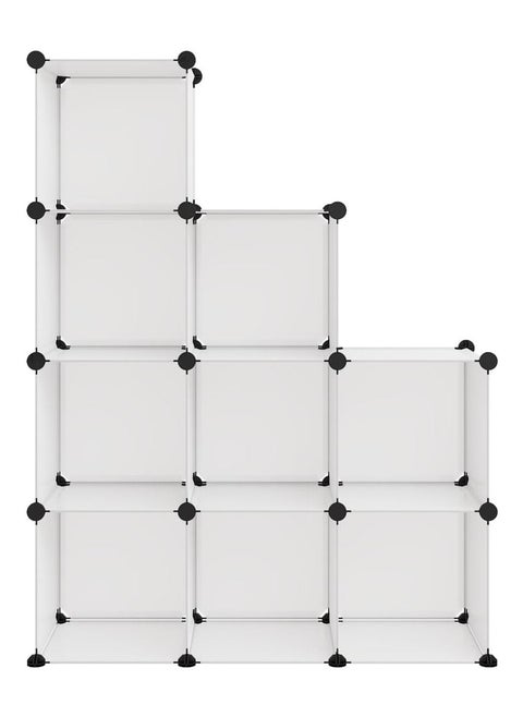 9-Cube DIY Shoe Rack, Storage Drawer Unit Multi Use Modular Organizer Plastic Cabinet with Doors, Black and White Curly Pattern