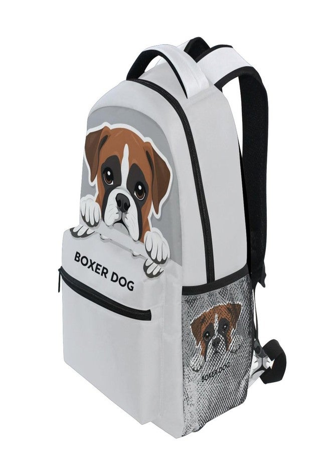 Pfrewn Dog pattern Backpacks for Girls Boys Kids Women Men Boxer Dog School Book Bag Casual Travel Camping Daypack - Image 4