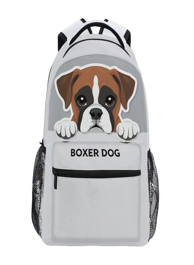 Pfrewn Dog pattern Backpacks for Girls Boys Kids Women Men Boxer Dog School Book Bag Casual Travel Camping Daypack - Image 1