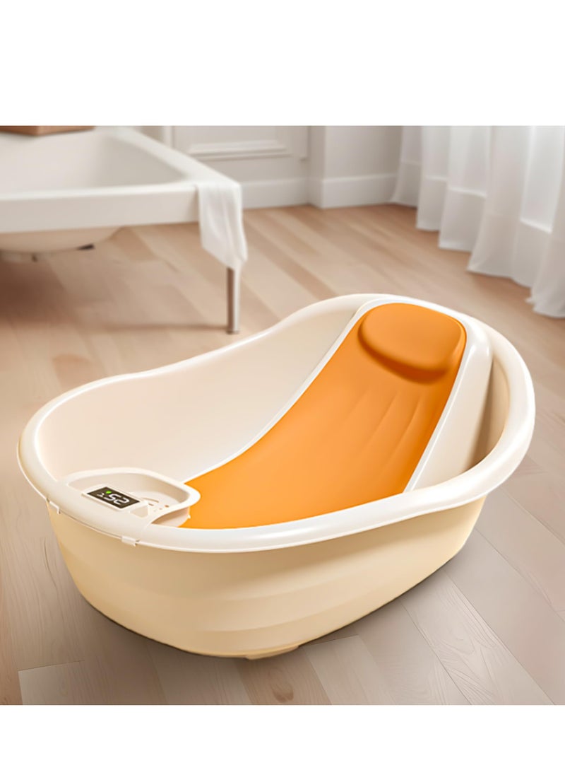 BAYBEE Baybee Baby Bath Tub for Kids, Baby Bath Seat Mini Swimming Pool, Kids Bather for Baby with Non-Slip Base, baby bath tub for kids 0 to 2 years (Orange)  - Image 1