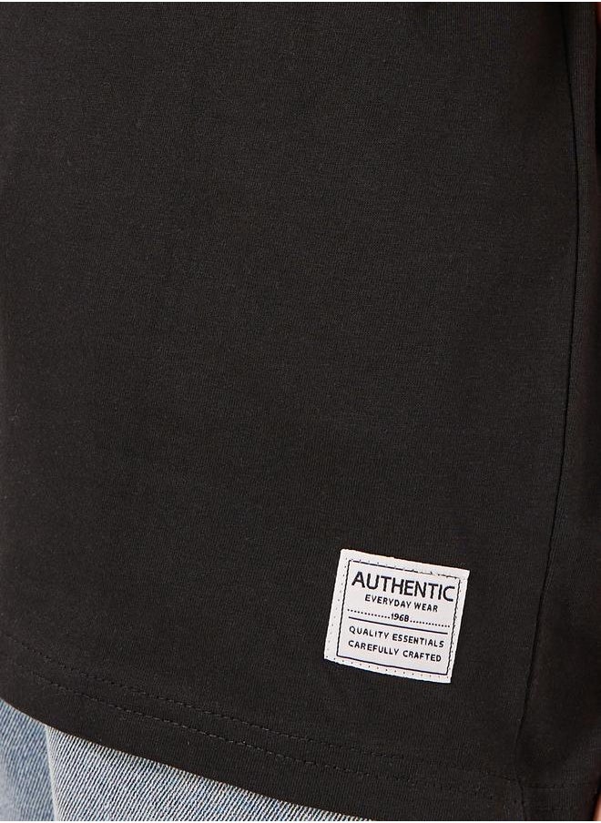 Styli Solid Oversized T-Shirt with Badge Detail  - Image 3