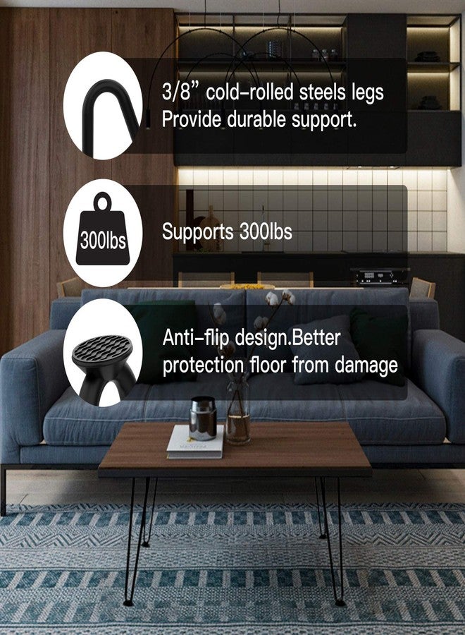 Orgerphy 12” Black Hairpin Furniture Legs(4PCS) | Heavy-Duty Hairpin Legs End Table Legs| with Screws and 4pcs Bonus Rubber Floor Protectors | Metal Table Legs Desk Legs Furniture Legs for DIYers - Image 5