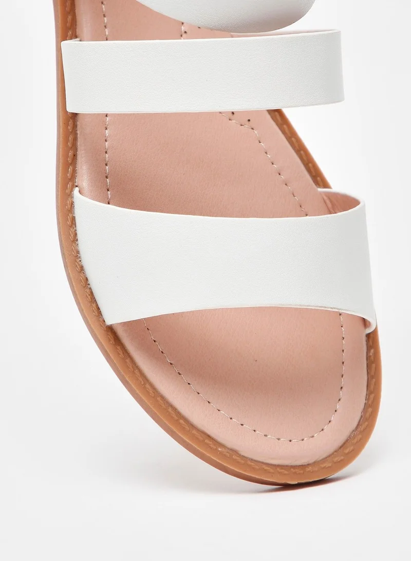 shoexpress Solid Sandals With Hook And Loop Closure