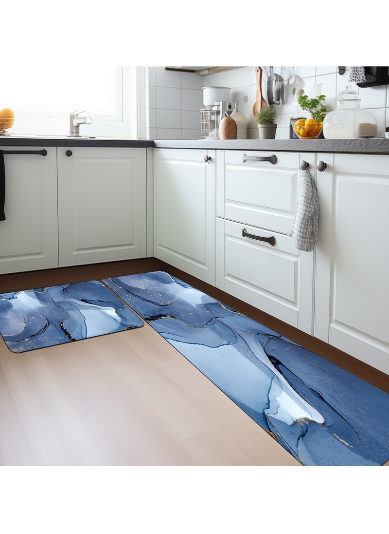 Sharpdo - 2 PCS Kitchen Floor Mats Rugs Set, Cushion Floor Carpet, Waterproof, Oil Resistant and Anti-Fatigue PU Standing Mat for Kitchen, Floor, Office, Sink, Laundry 40*60CM+40*180CM - Image 1