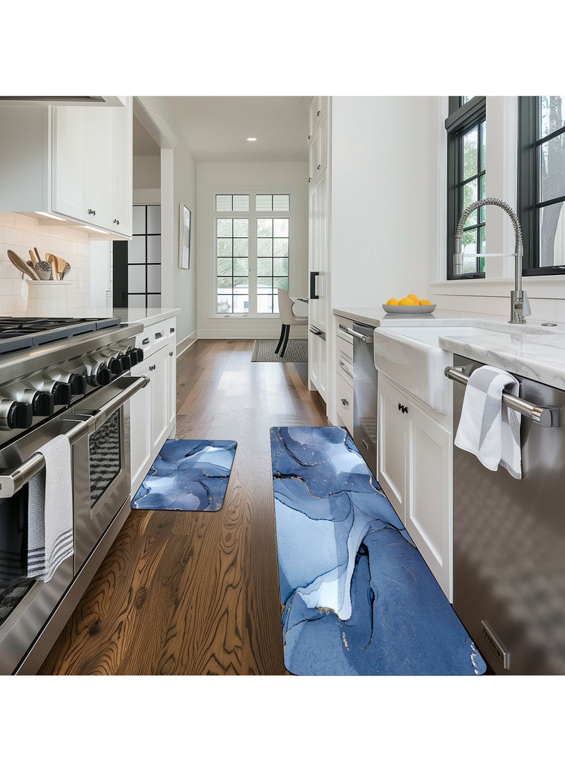 Sharpdo - 2 PCS Kitchen Floor Mats Rugs Set, Cushion Floor Carpet, Waterproof, Oil Resistant and Anti-Fatigue PU Standing Mat for Kitchen, Floor, Office, Sink, Laundry 40*60CM+40*180CM - Image 1