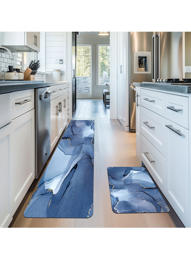 Sharpdo - 2 PCS Kitchen Floor Mats Rugs Set, Cushion Floor Carpet, Waterproof, Oil Resistant and Anti-Fatigue PU Standing Mat for Kitchen, Floor, Office, Sink, Laundry 40*60CM+40*180CM - Image 1