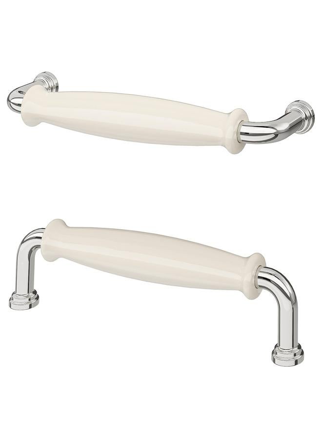 Zaboon Handle, off-white/chrome-plated, 141 mm - Image 1