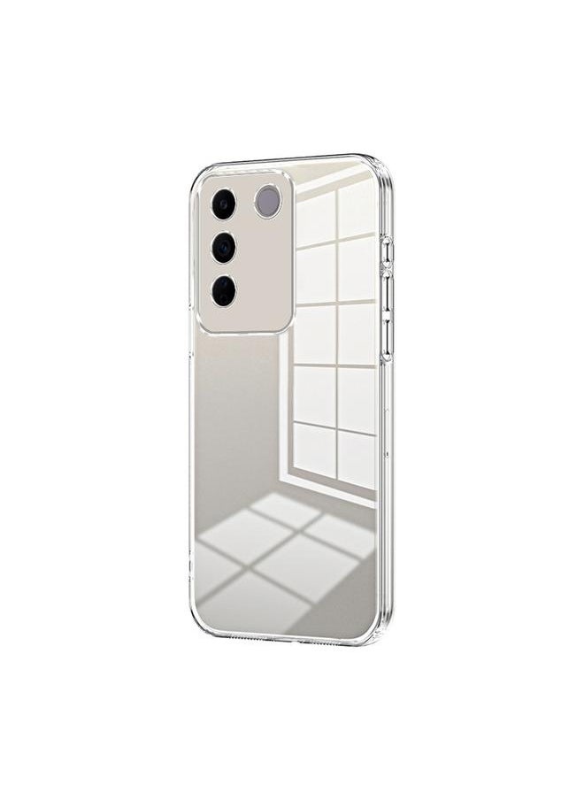 Zaboon - For vivo S16e / V27e Transparent Plating Fine Hole Phone Case(Transparent) - Image 1