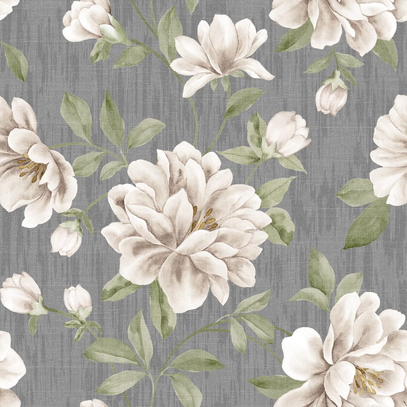 VaryStyle 177x118 Vintage Peony Floral Peel and Stick Wallpaper GreyWhite Floral Wallpaper for Bedroom Bathroom Self Adhesive Removable Elegant Flower Contact Paper for Cabinets Walls Shelf Liner