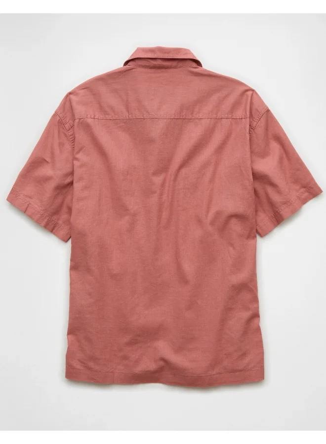 امريكان ايجل Linen-Blend Button-Up Poolside Shirt