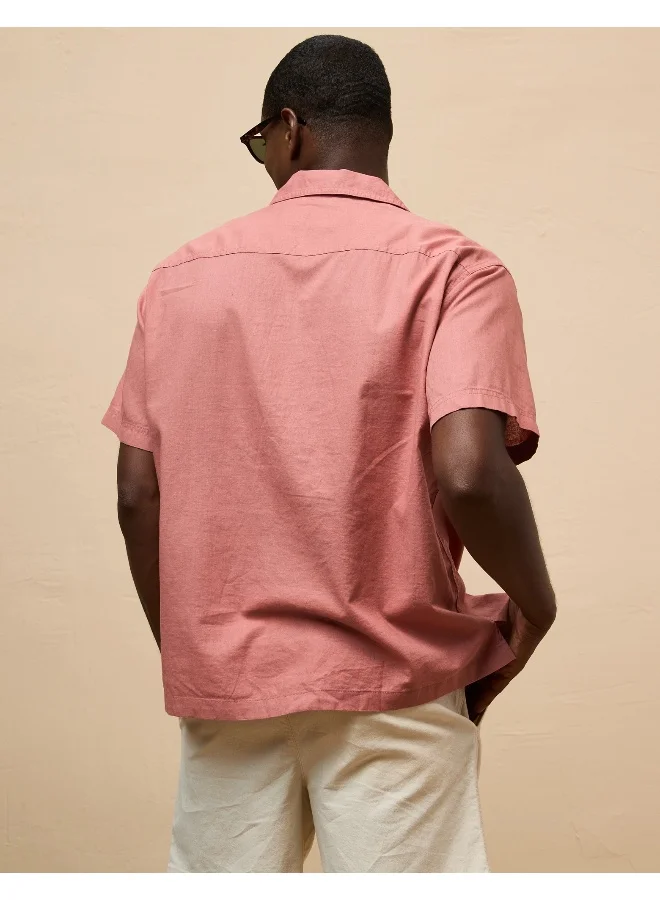امريكان ايجل Linen-Blend Button-Up Poolside Shirt