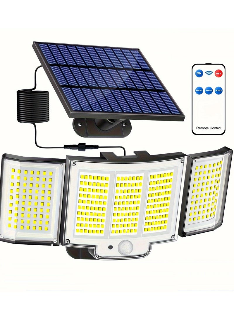 Generic Solar Lights Outdoor, 348 LED 4 Heads Motion Sensor Outdoor Lights, Outdoor Solar Lights for Yard Patio Garden Garage  - Image 1