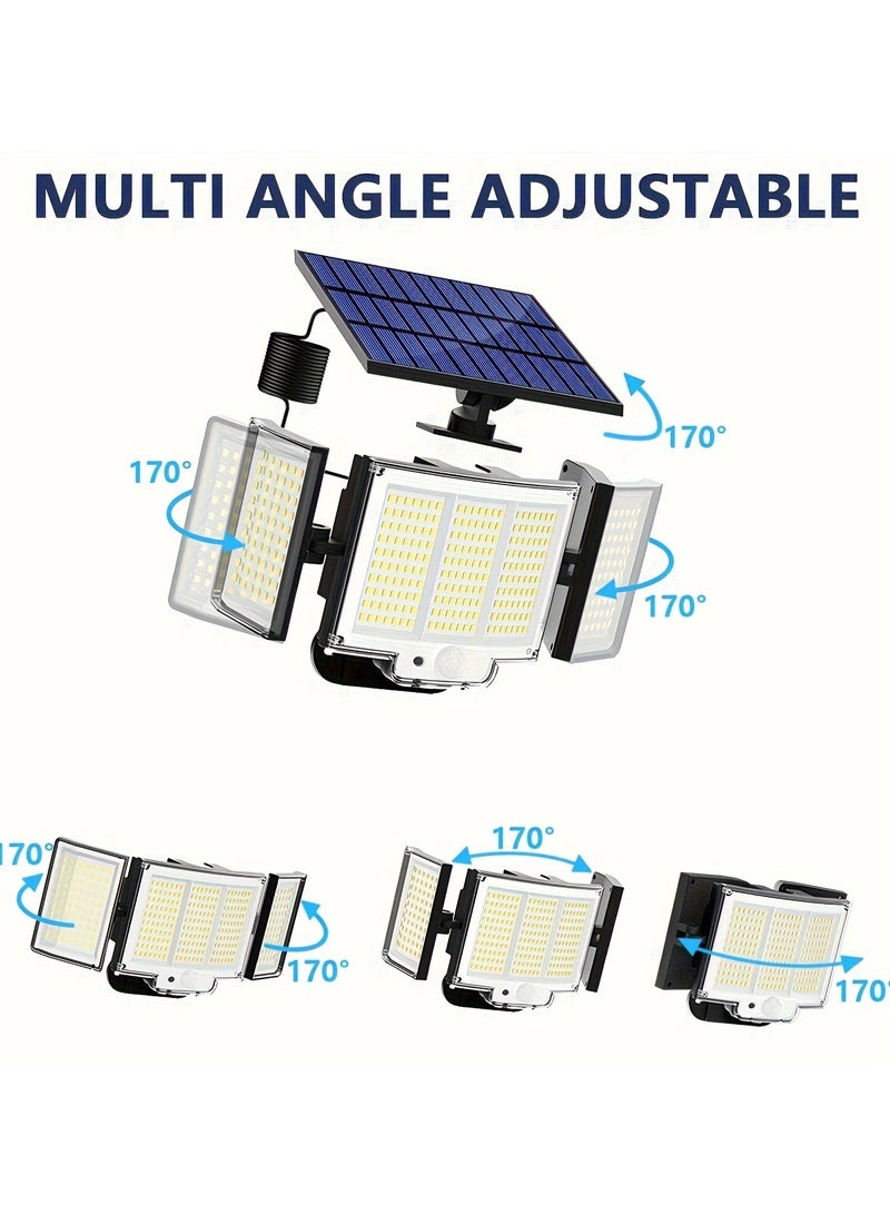 Generic Solar Lights Outdoor, 348 LED 4 Heads Motion Sensor Outdoor Lights, Outdoor Solar Lights for Yard Patio Garden Garage  - Image 2