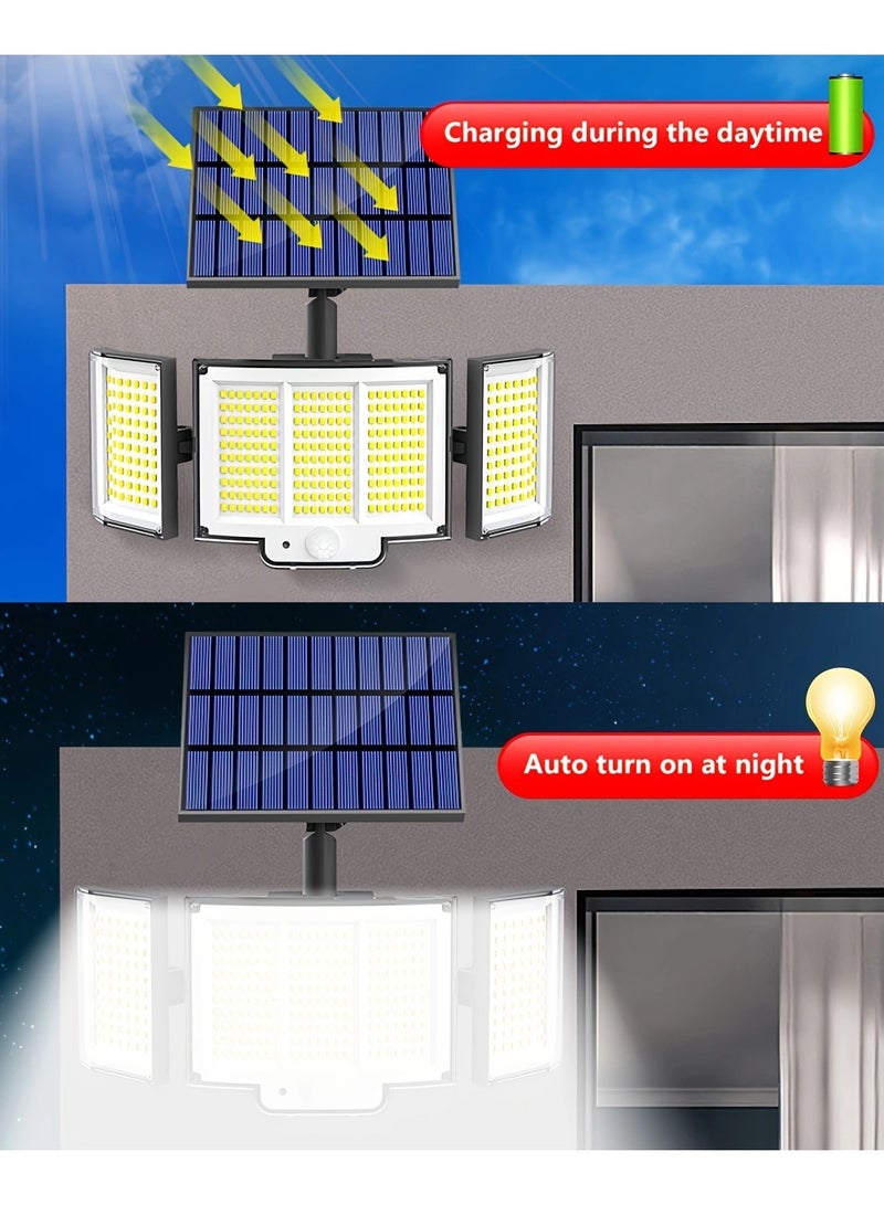 Generic Solar Lights Outdoor, 348 LED 4 Heads Motion Sensor Outdoor Lights, Outdoor Solar Lights for Yard Patio Garden Garage  - Image 5