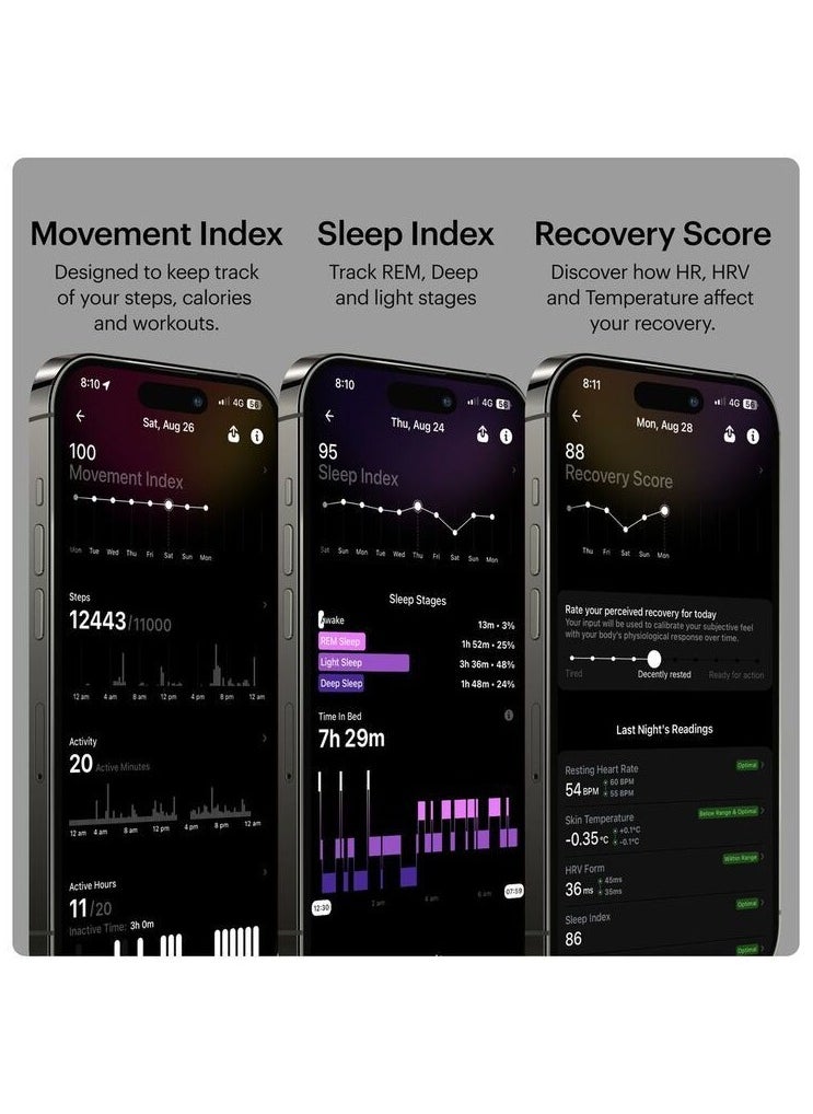 ULTRAHUMAN - Ring AIR - Advanced sleep-tracking wearable, HRV & Temperature Monitoring,Track workout, movement & recovery, Water resistant, 6 Days Battery Life with Lifetime Free Subscription (Size 13) - Matt Grey - Image 1