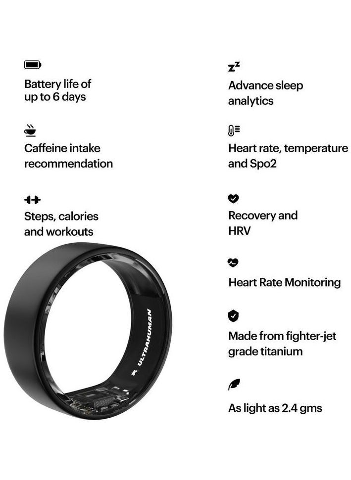 ULTRAHUMAN - Ring AIR - Advanced sleep-tracking wearable, HRV & Temperature Monitoring,Track workout, movement & recovery, Water resistant, 6 Days Battery Life with Lifetime Free Subscription (Size 13) - Matt Grey - Image 1