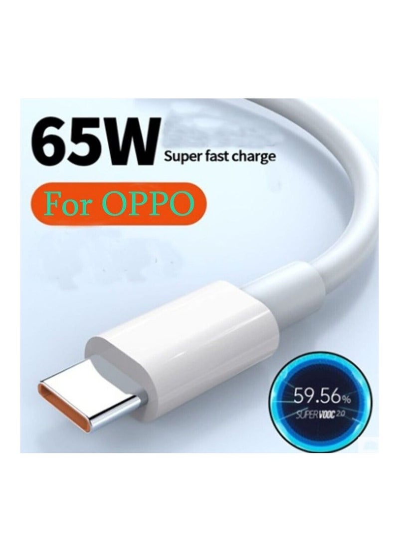 Super - Original Vooc cable Super Vooc USB Type C Cable For OPPO Reno K5 K3 Find X A11 R17 VOOC Flash Charger Cable Super Flash Charging Type C Charger Wire - Image 1