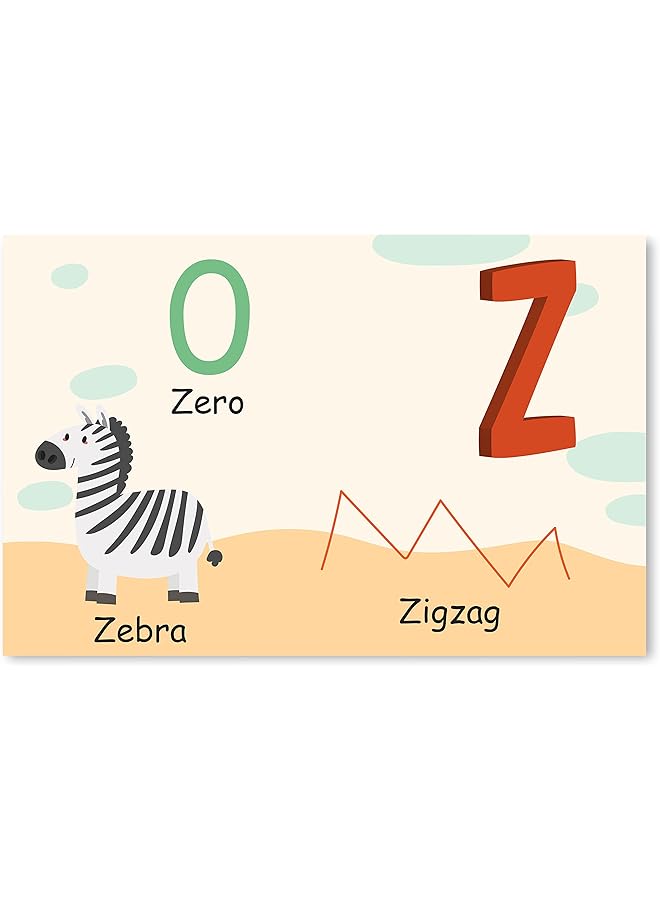 Funz Z Alphabet Letter Printed Boards Animal Pattern Frames Matching Puzzle Game Educational Preschool Learning Toys Gift For Preschool Kids Size 45*30Cm  - Image 1