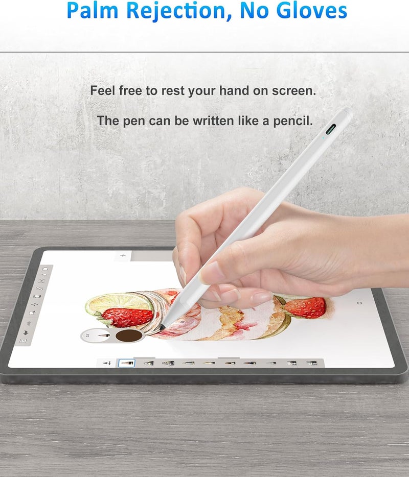 كيرون قلم ستايلس لجهاز iPad مع رفض راحة اليد، قلم النشط متوافق مع (2018-2022) Apple iPad Pro 11/12.9 بوصة، iPad الجيل العاشر/التاسع/الثامن/السابع/السادس، iPad Air الجيل الخامس/الرابع/الثالث، iPad Mini الجيل السادس/الخامس - Image 3