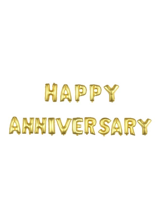 Goldedge 16-Piece Happy Anniversary Letter Balloons 17inch - Image 1