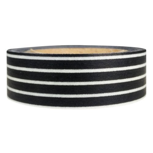 allydrew Striped Japanese Washi Masking Tape - Black Long Stripe - Image 1