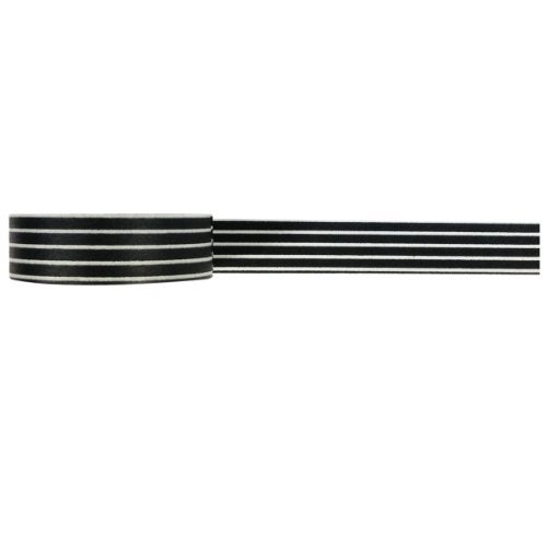 allydrew Striped Japanese Washi Masking Tape - Black Long Stripe - Image 2