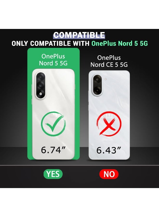 Case for OnePlus Nord 5 Shockproof Crystal Clear Hard Back Cover Anti-Yellowing Case 360 Degree Protection TPU Bumper Transparent Back Cover Case for OnePlus Nord 5 - Image 2