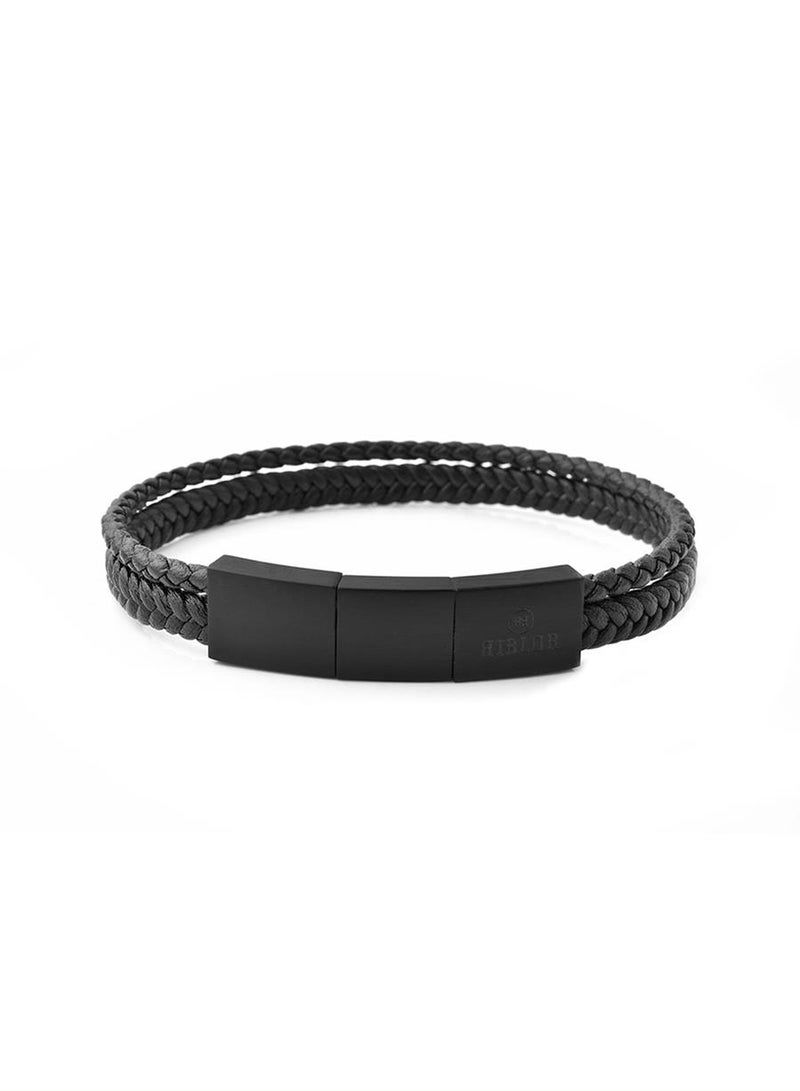 Riblor Bruno Leather Bracelet Black And Black - Image 1