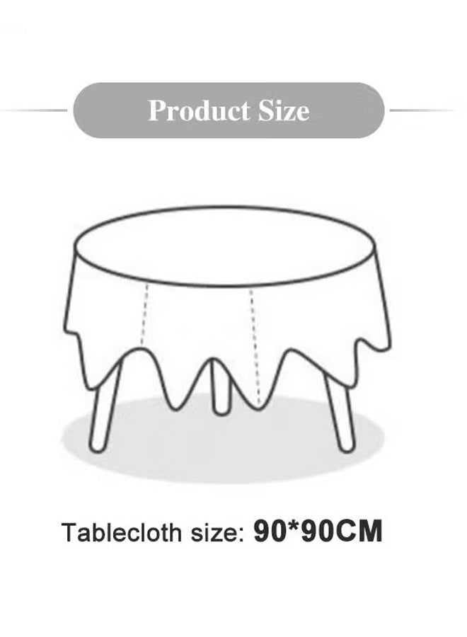 Simple Tablecloth Desktop Heat Insulation Table Mat Home Decoration Waterproof Oil-Proof Rectangular Tablecloth 90*90 CM White - Image 4