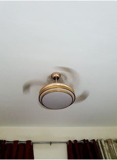 MODI LED ceiling light with fan adjustable 3 color change with remote control gold color  - Image 3