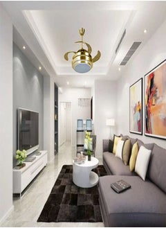 MODI LED ceiling light with fan adjustable 3 color change with remote control gold color  - Image 2