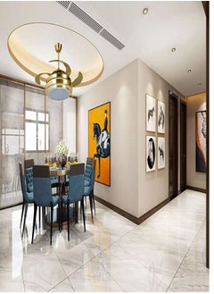 MODI LED ceiling light with fan adjustable 3 color change with remote control gold color  - Image 4