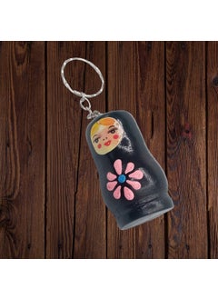 Dünyadan Hediyeler Gifts from the World Wooden Matryoshka Doll Keychain Black 5cm Large Size  - Image 2