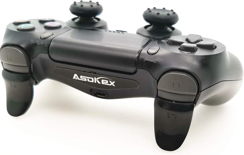 Asokex L2 R2 Ps4 Trigger Extenders (2 Pairs L2 R2 Triggers, 4pcs Joystick Cap, 2 Pairs LED Light Bar Decal) for Ps4 Controller(Black) - Image 4