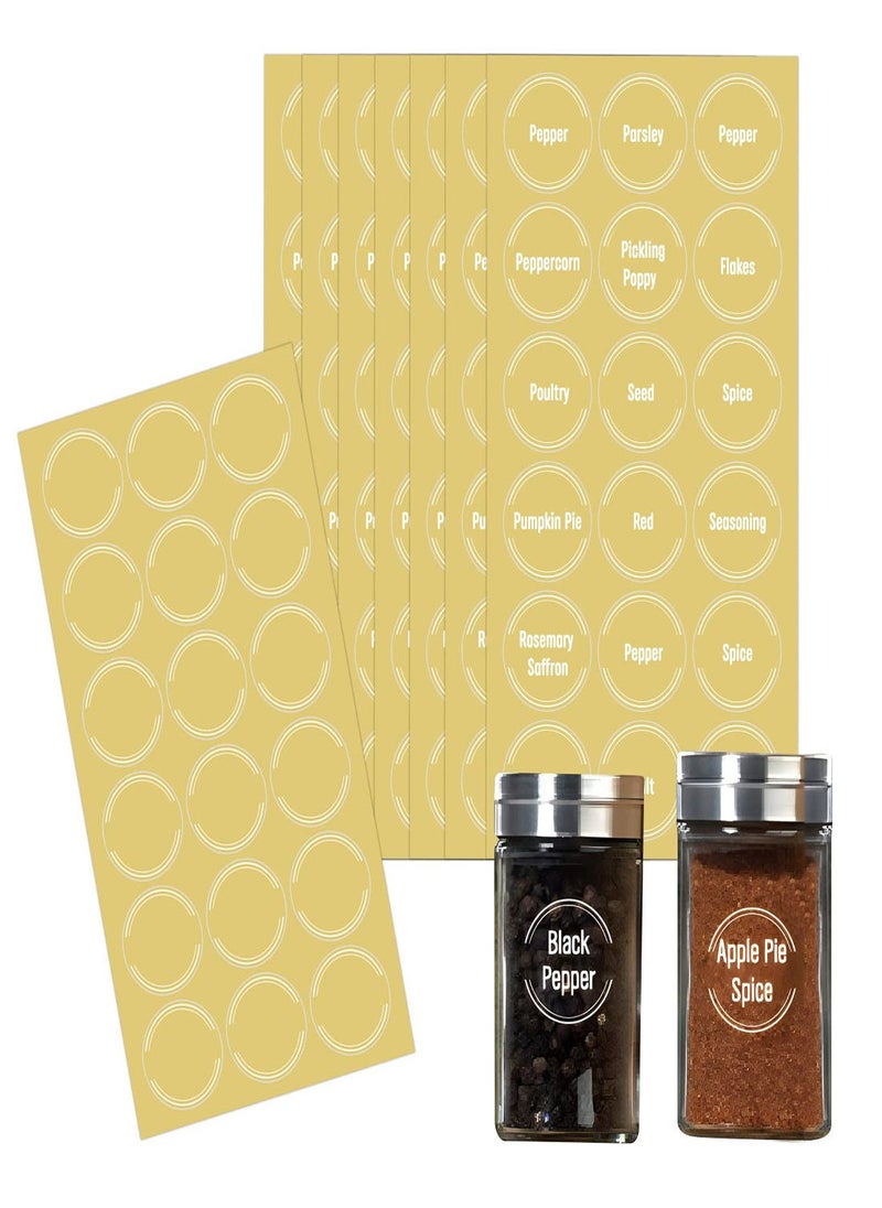 Y&D Kitchen Labels, 144 Clear Round Spice White Preprinted Seasoning Label Stickers Blank Stickers, Waterproof, Write On, Reusable for Jar Organization Storage  - Image 1