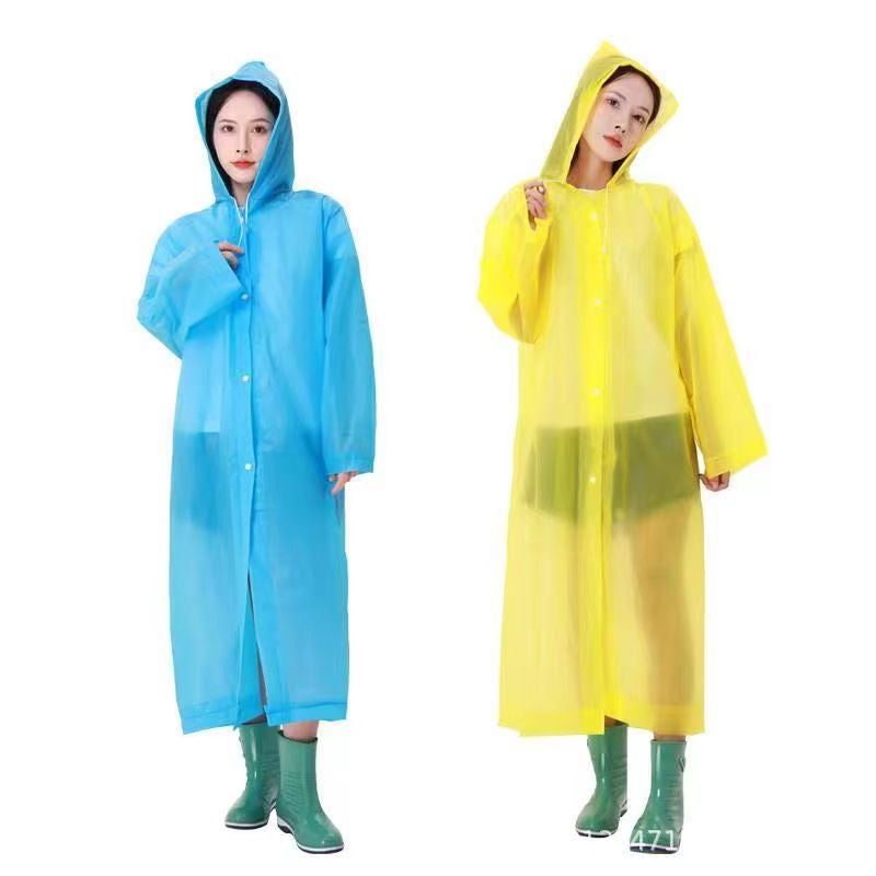 Raincoat Non-Disposable Raincoat Thickened Adult Raincoat Manufacturers Outdoor Travel Eva Portable Transparent - Image 3